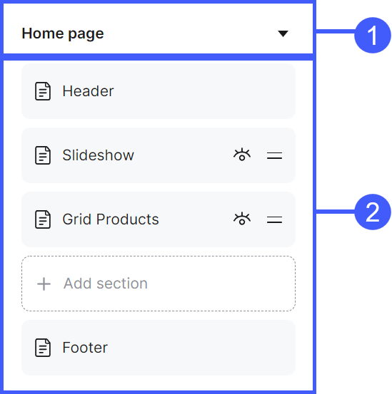 Page editor sidebar elements